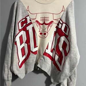 Chicago Bulls Gray and Red Women's Top